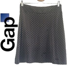 Gap Black/Beige Circle Print Stretch Pull On A Line Skirt Size M